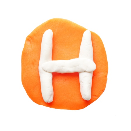 Alphabet letter using plasticine and clay  Letter Hの写真素材