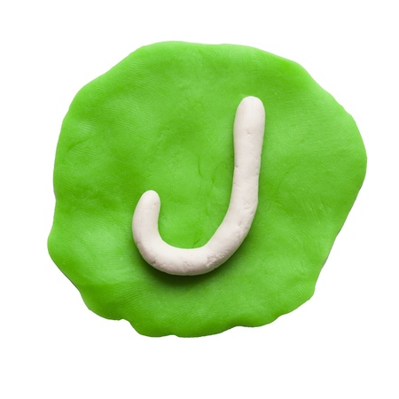 Alphabet letter using plasticine and clay  Letter Jの写真素材
