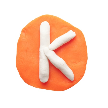 Alphabet letter using plasticine and clay  Letter Kの写真素材