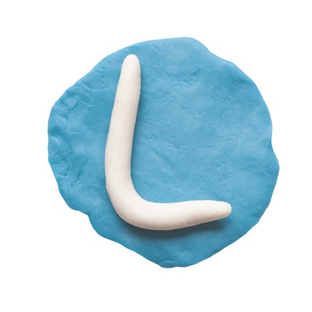 Alphabet letter using plasticine and clay  Letter Lの写真素材