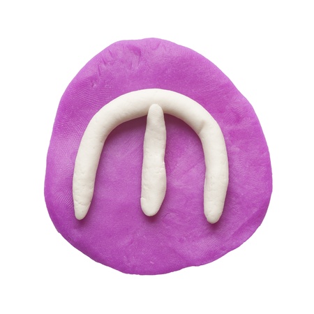 Alphabet letter using plasticine and clay  Letter Mの写真素材