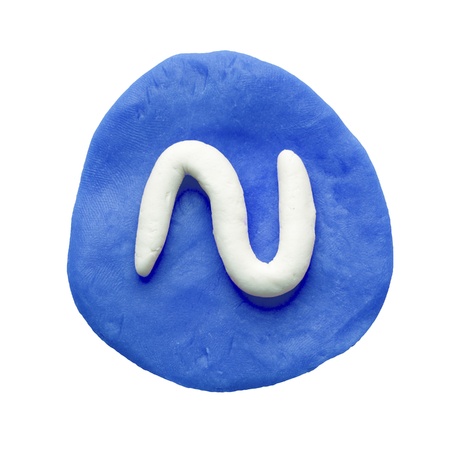 Alphabet letter using plasticine and clay  Letter Nの写真素材