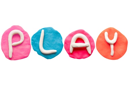 Alphabet letter using plasticine and clay forming work PLAYの写真素材