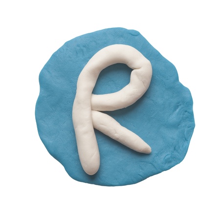 Alphabet letter using plasticine and clay  Letter Rの写真素材