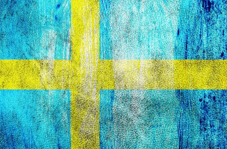 Grunge Swedish Flagの写真素材