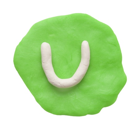 Alphabet letter using plasticine and clay  Letter Uの写真素材