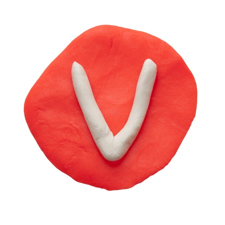 Alphabet letter using plasticine and clay  Letter Vの写真素材