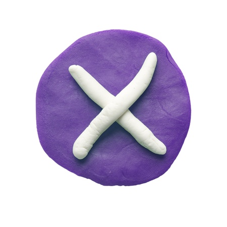 Alphabet letter using plasticine and clay  Letter Xの写真素材