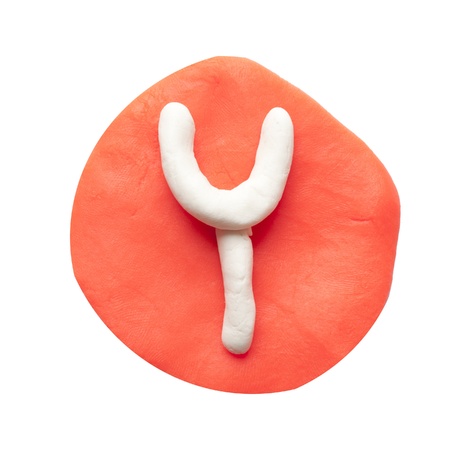 Alphabet letter using plasticine and clay  Letter Yの写真素材