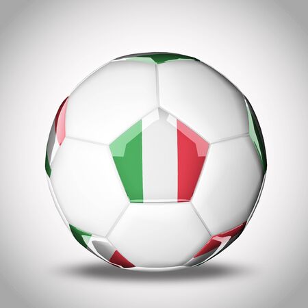 3D soccer balls with national flag  Country Italyの写真素材