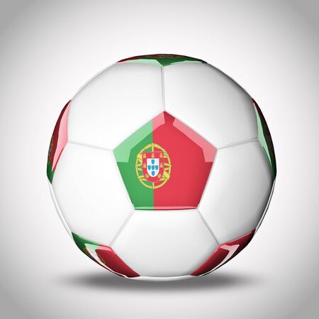 3D soccer balls with national flag  Country Portugalの写真素材