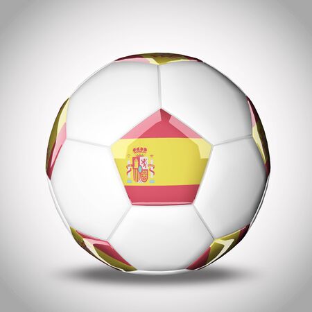 3D soccer balls with national flag  Country Spainの写真素材
