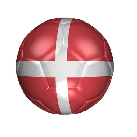 3D soccer balls with national flag  Country Denmarkの写真素材
