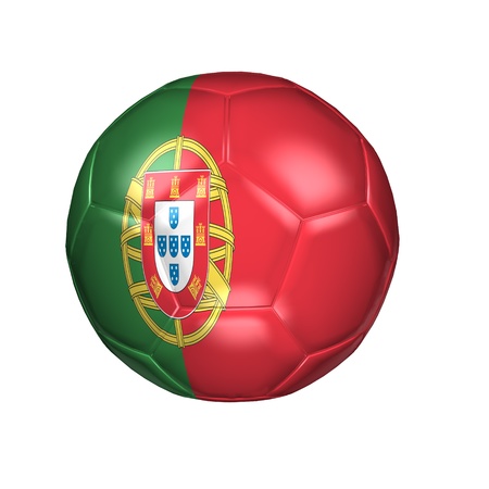 3D soccer balls with national flag  Country Portugalの写真素材