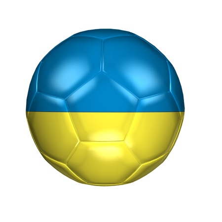 3D soccer balls with national flag  Country Ukraineの写真素材