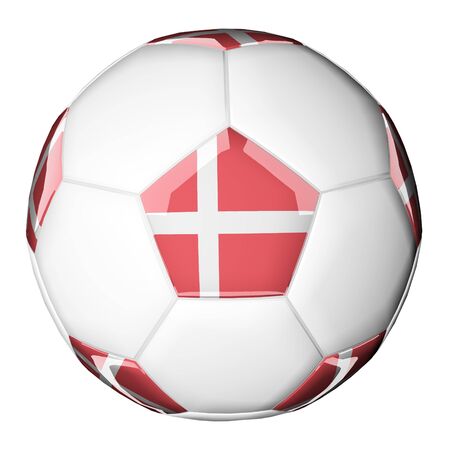 3D soccer balls with national flag  Country Denmarkの写真素材