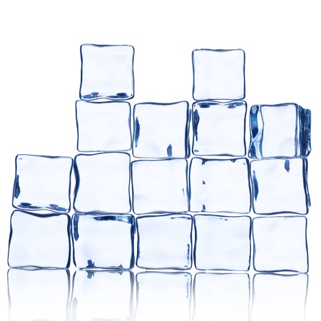 Wall of Ice Cube on white の写真素材