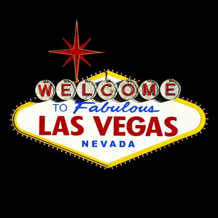 Las Vegas Sign on black backgroundの写真素材