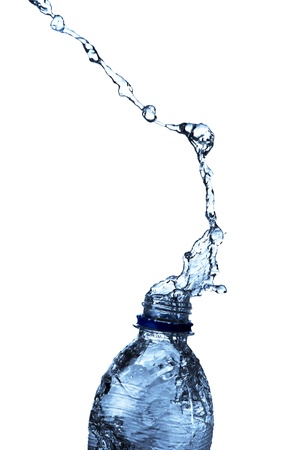 Water splash from bottleの写真素材