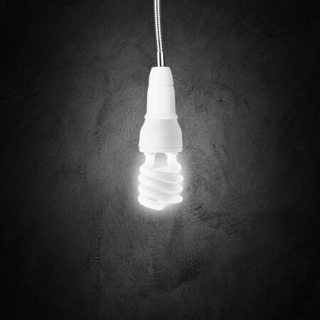 Light bulb on grunge wallの写真素材