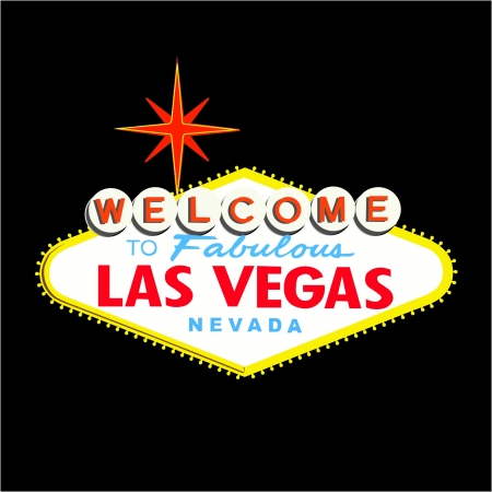 Welcome to Las Vegas Sign on Black backgroundのイラスト素材