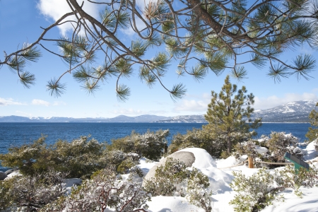 Lake Tahoe at winterの写真素材