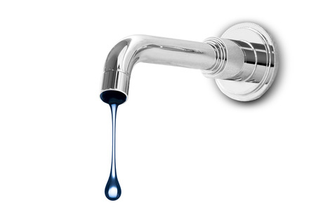 Water drop from tap  Concept for water conservationの写真素材