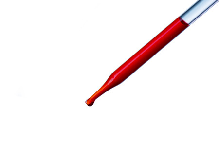 Test tubes with blood  Chemical and Laboratory Conceptの写真素材