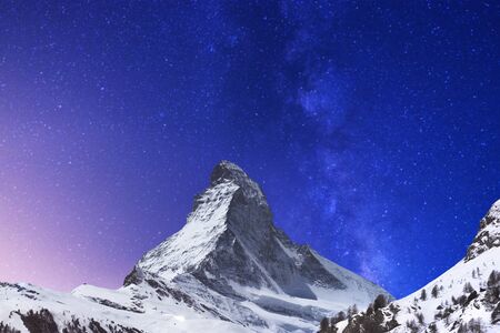 Matterhorn Peak with Galaxyの写真素材