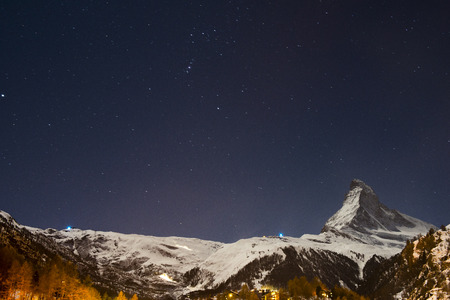 Matterhorn peak at nightの写真素材