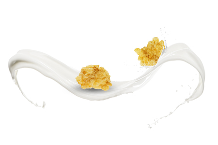 Milk Splash With Corn Flakesの写真素材
