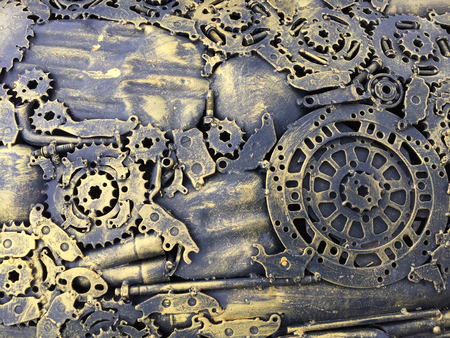 mechanical background gold colorの写真素材
