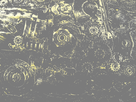 mechanical background gold colorの写真素材