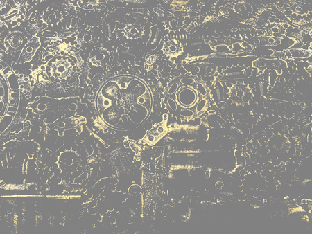mechanical background gold colorの写真素材