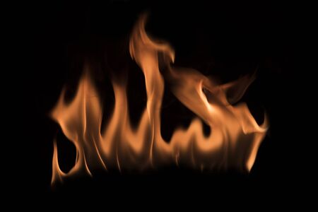 Fire on black backgroundの写真素材