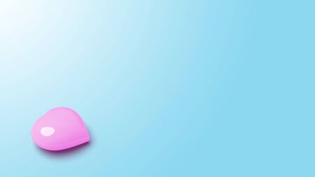 One heart on pastel backkground.Only one love.Valentine concept.3d rendering.の写真素材