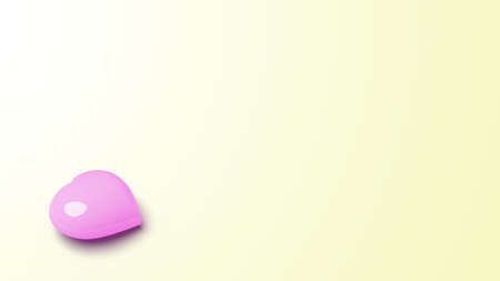One heart on pastel backkground.Only one love.Valentine concept.3d rendering.の写真素材