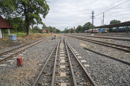 Rail way in perspective view.Journey concept.の写真素材