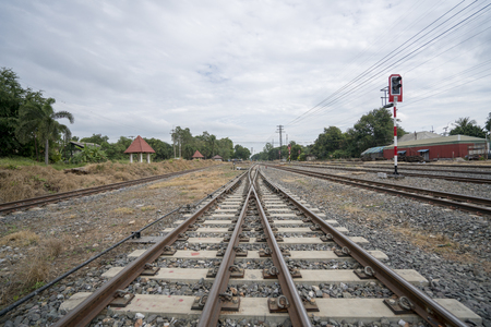 Rail way in perspective view.Journey concept.の写真素材