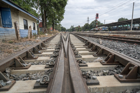 Rail way in perspective view.Journey concept.の写真素材