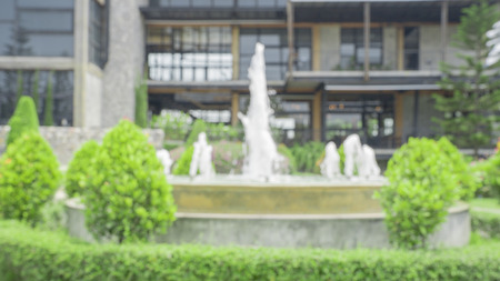 Blured photography of resort or trppical green garden in hotel.の写真素材