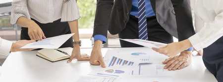 Entrepreneurs and business people conference in modern meeting room,point to graph,business concept.の写真素材