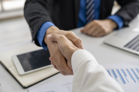 Entrepreneurs and business people conference in modern meeting room,shaking hand for success business,business concept.の写真素材