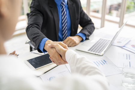 Entrepreneurs and business people conference in modern meeting room,shaking hand for success business,business concept.の写真素材