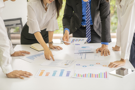 Entrepreneurs and business people conference in modern meeting room,point to target of team ,business concept.の写真素材