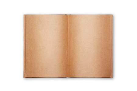 Old book open isolated on white background 