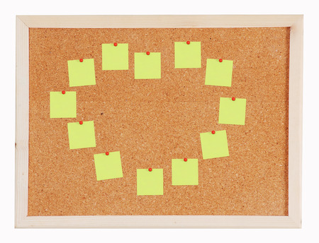 blank note frames on Cork board 
