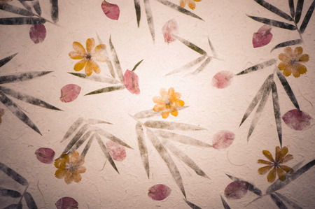Vintage flower mulberry paper textureの写真素材