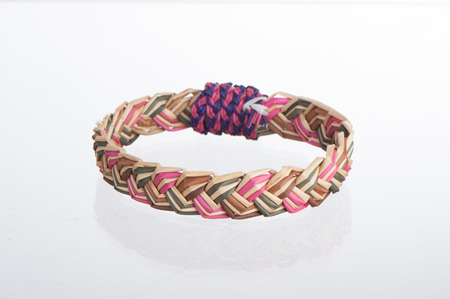 wristlet colorful dry natural grass braceletの写真素材