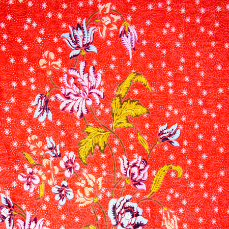 Pattern rose on the fabric for backgroundの写真素材